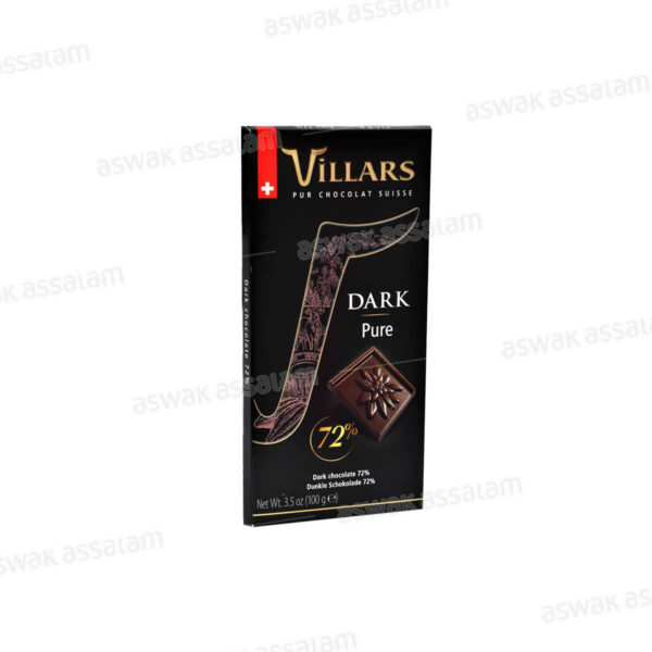 CHOCOLAT SUISSE NOIR PUR 72% 100G VILLARS