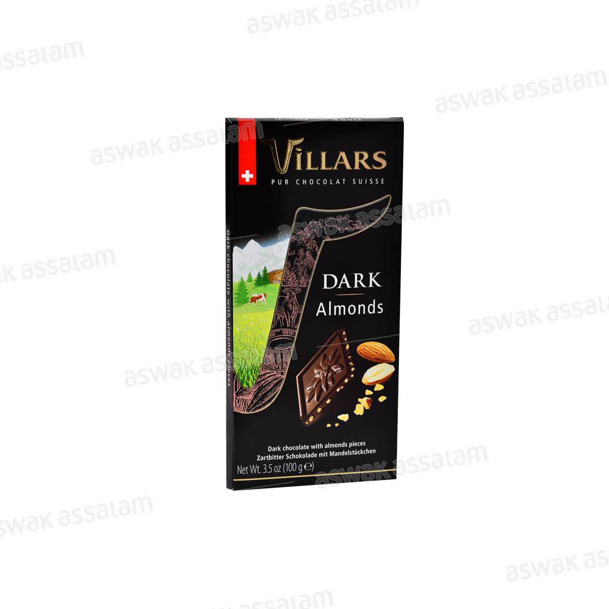 CHOCOLAT SUISSE NOIR AMANDES 100G VILLARS