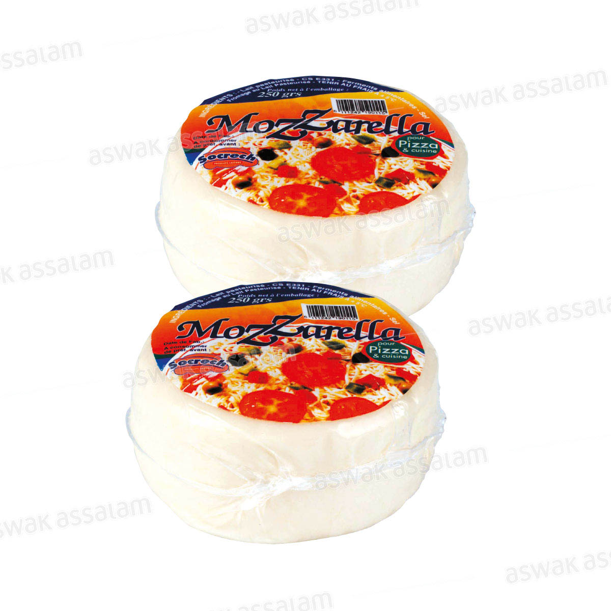 LOT DE 2 MOZZARELLAS 250G SOCRECH (-50% SUR LE 2EME)