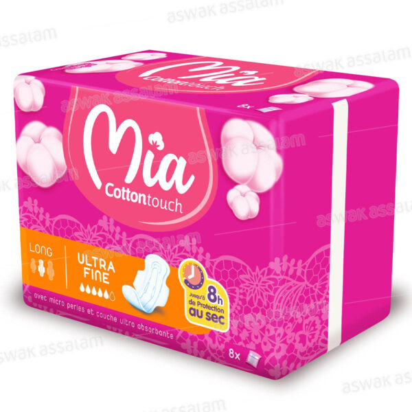 SERVIETTES HYGIENIQUES ULTRA FINES LONG 8 UNITES MIA