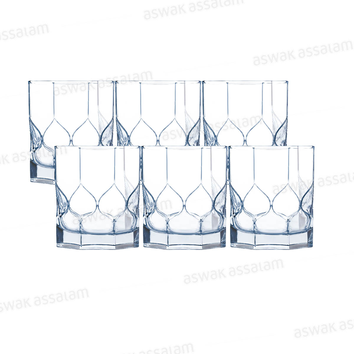6 VERRES A EAU FORME BASSE 30CL OCTIME DIAMOND LUMINARC