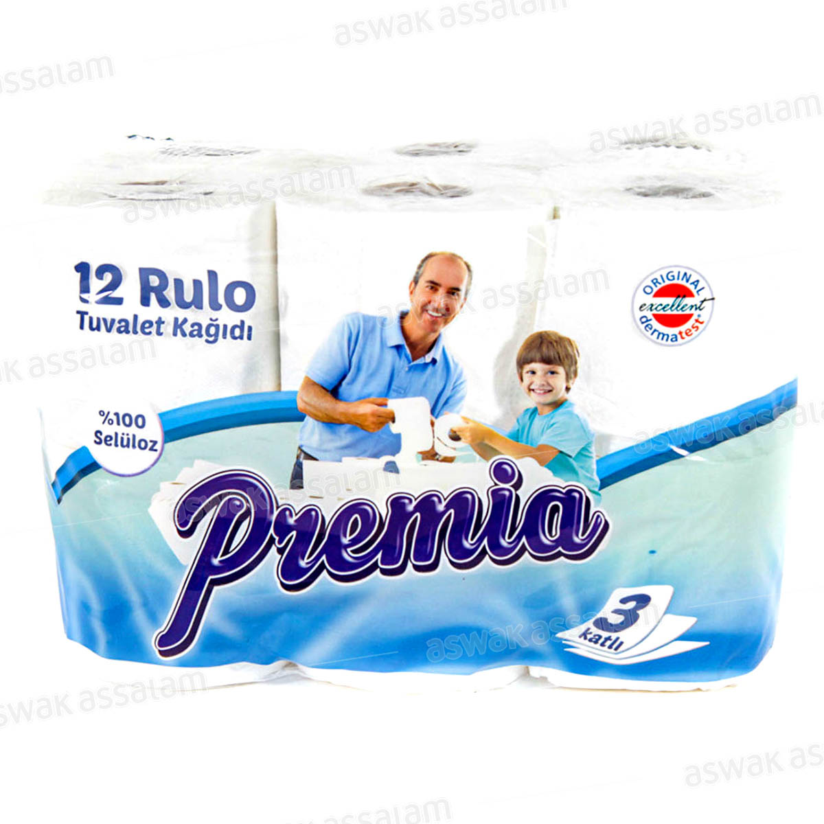 PAPIER HYGIENIQUE 3 PLIS 12 ROULEAUX PREMIA