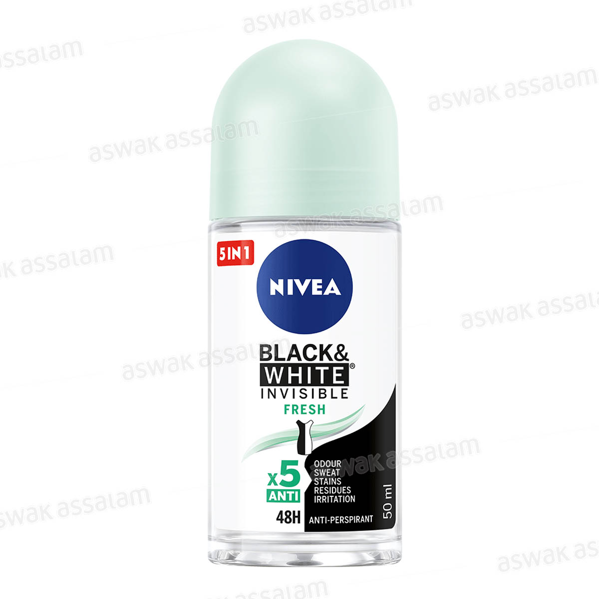 DEODORANT ROLL-ON INVISIBLE BLACK & WHITE ORIGINAL 50ML NIVEA MEN