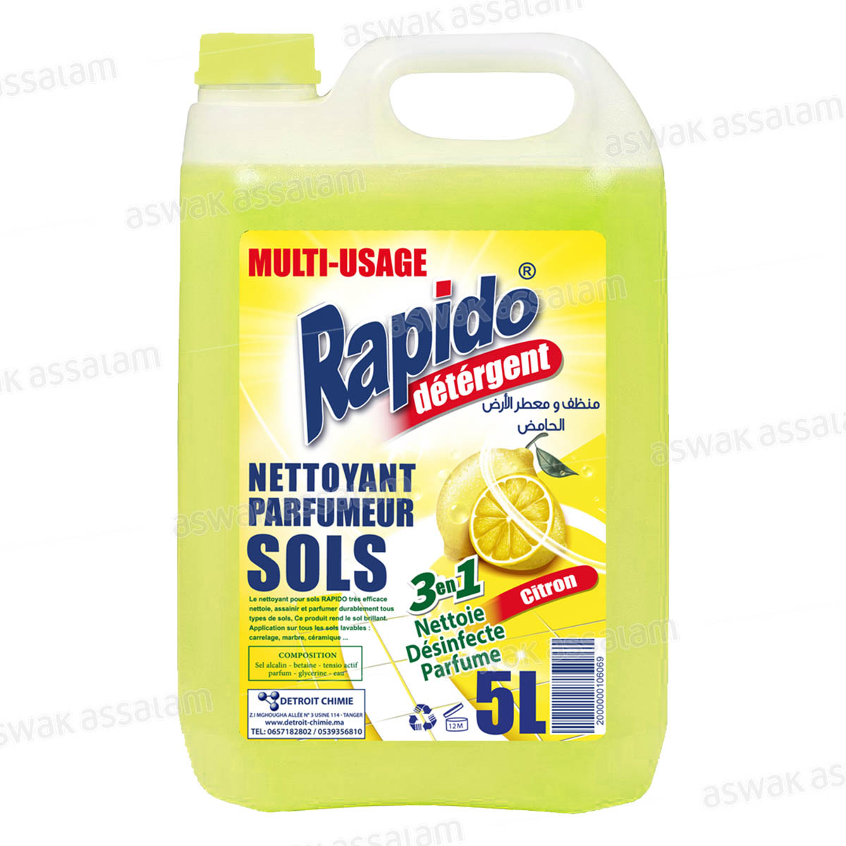 NETTOYANT SOL CITRON 5L RAPIDO