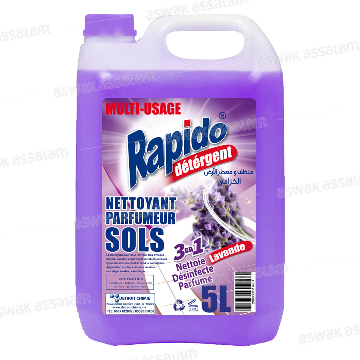 NETTOYANT SOL LAVANDE 5L RAPIDO