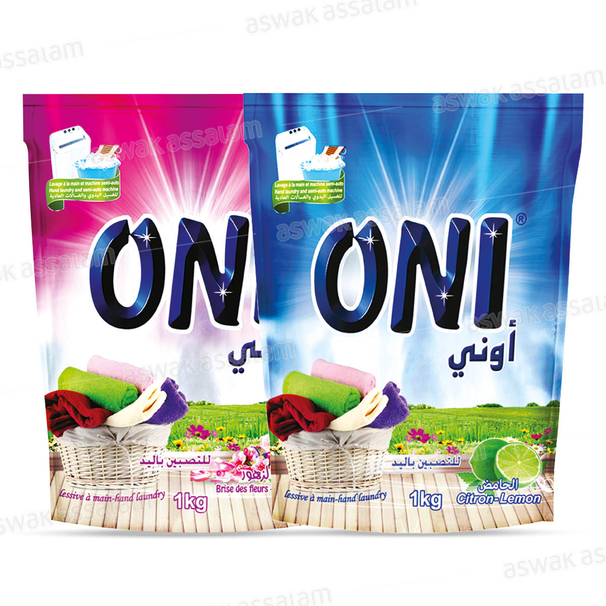 LOT DE 2 LESSIVES MAINS 1KG ONI (-50% SUR LE 2EME)