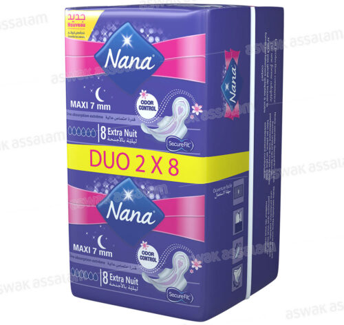 SERVIETTES HYGIENIQUES EXTRA NUIT DUO MAXI NANA