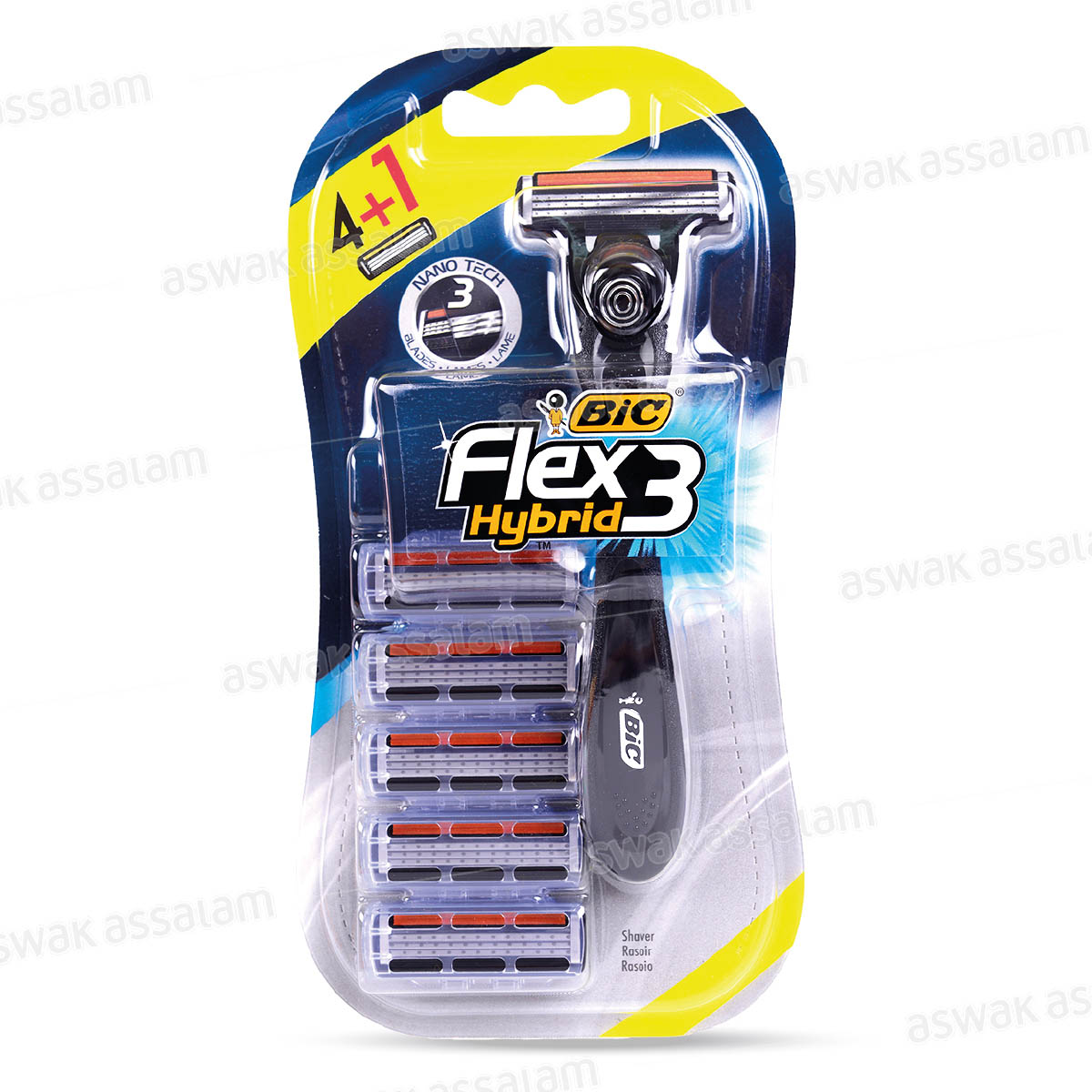 5 RASOIRS FLEX3 HYBRID BIC (4 ACHETES = 1 GRATUIT)