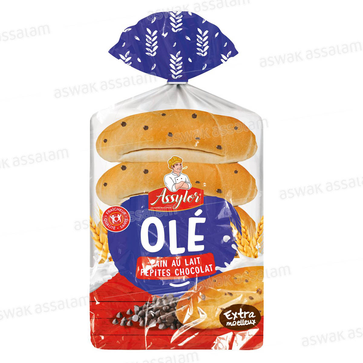 PAIN AU LAIT AUX PEPITES DE CHOCOLAT 5 UNITES OLE ASSYLOR