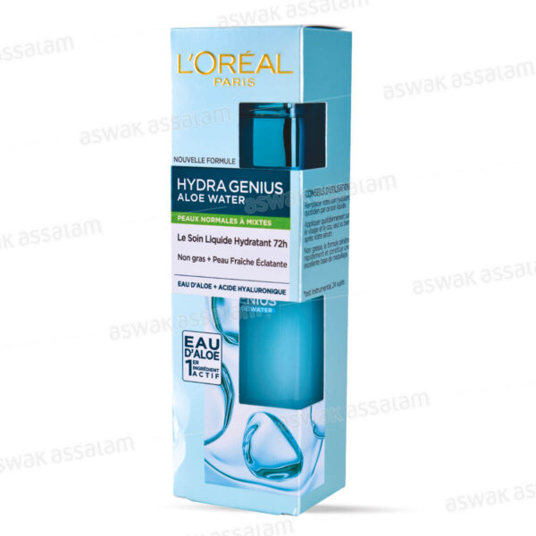 SOIN LIQUIDE HYDRATANT HYDRA GENIUS ALOE WATER PEAU SECHE A SENSIBLE 70ML L'OREAL