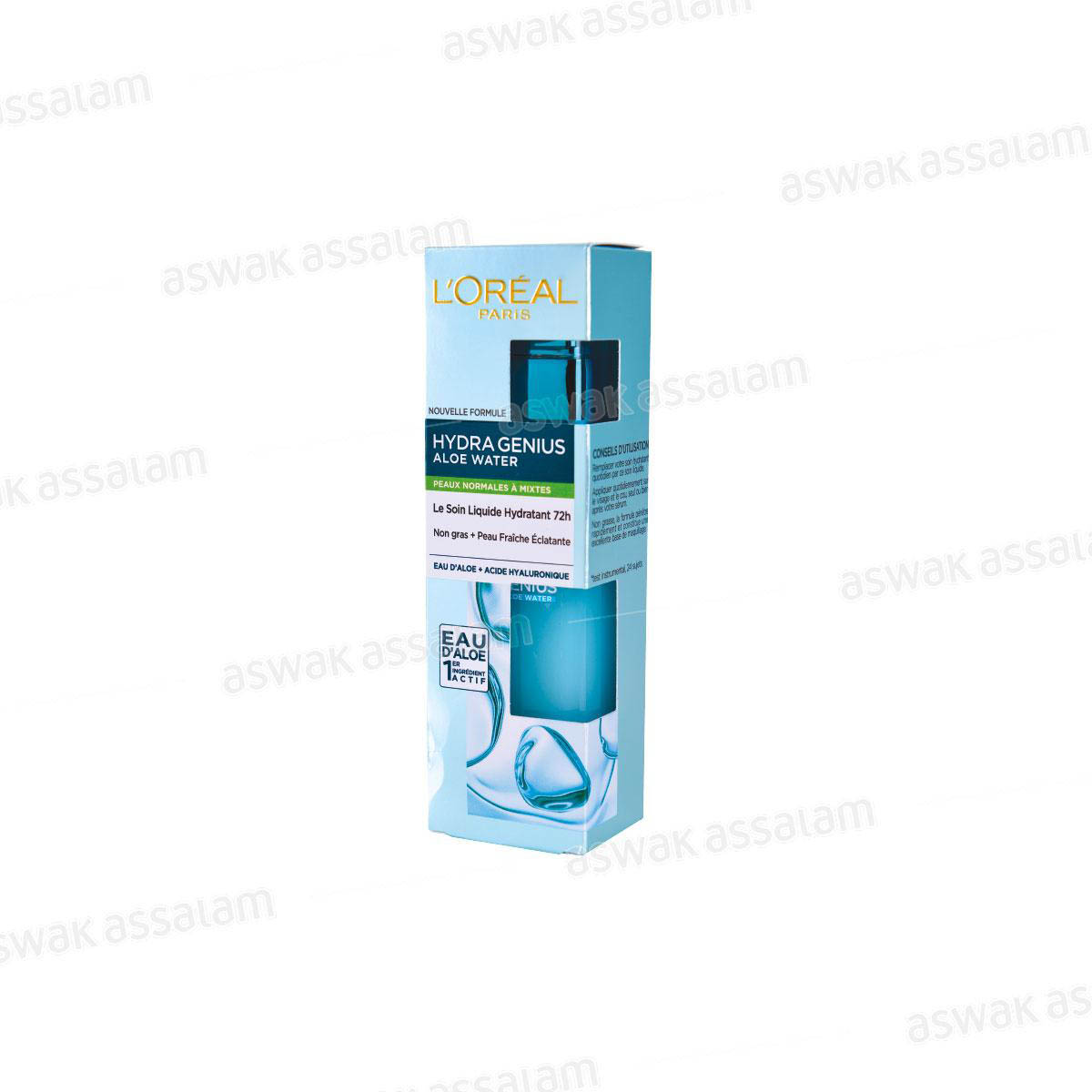 SOIN LIQUIDE HYDRATANT PEAUX NORMALES A MIXTES HYDRA GENIUS L'OREAL