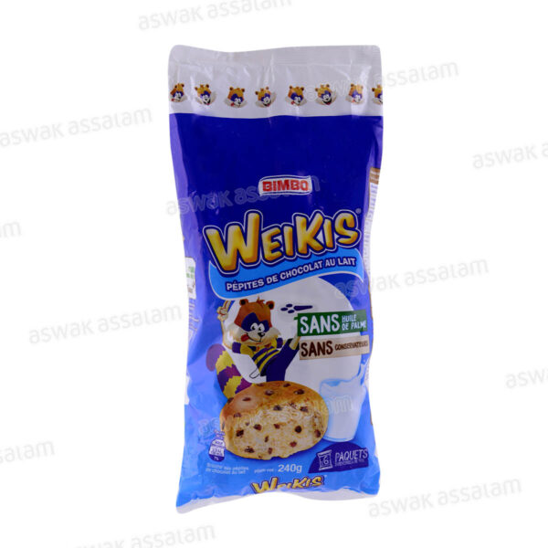 BRIOCHE AUX PEPITES DE CHOCOLAT AU LAIT 6 UNITES WEIKIS BIMBO