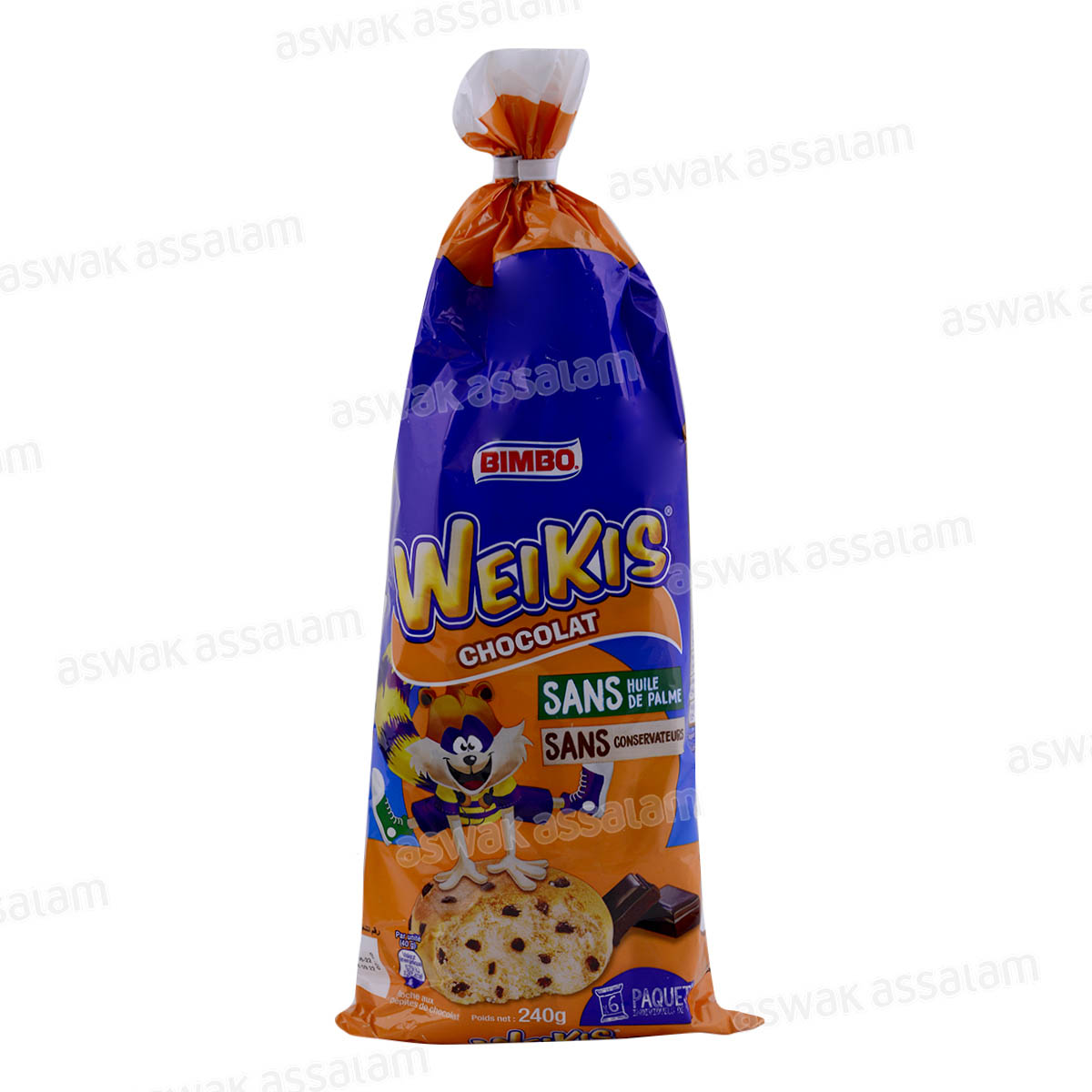 BRIOCHE AUX PEPITES DE CHOCOLAT NOIR 6 UNITES WEIKIS BIMBO
