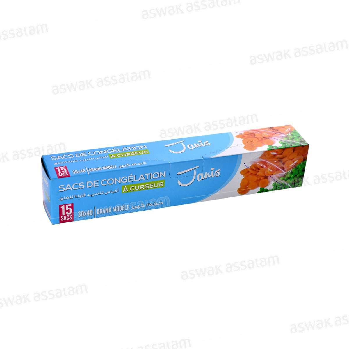 SACS DE CONGELATION A CURSEUR 30*40CM 15 UNITES JANIS