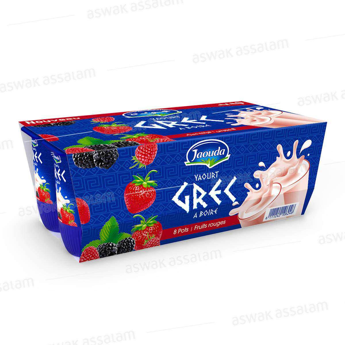 YAOURT A BOIRE GREC FRUITS ROUGES 8*165G JAOUDA