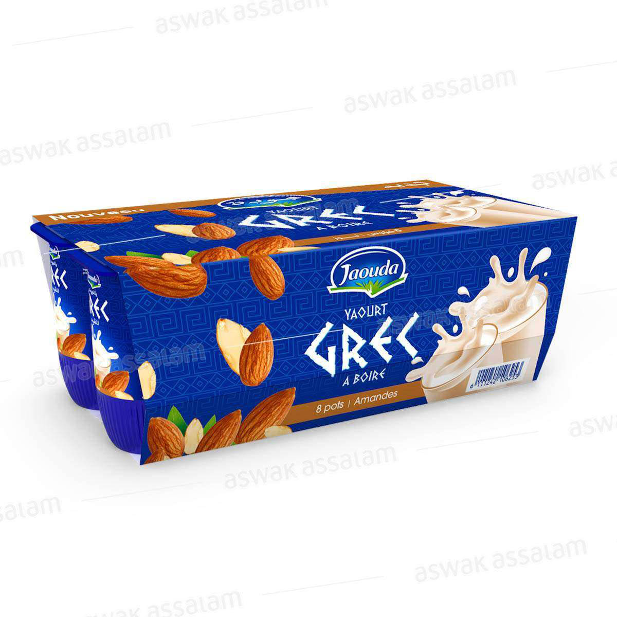 YAOURT A BOIRE GREC A LA PATE  D'AMANDES 8*165G PACK JAOUDA