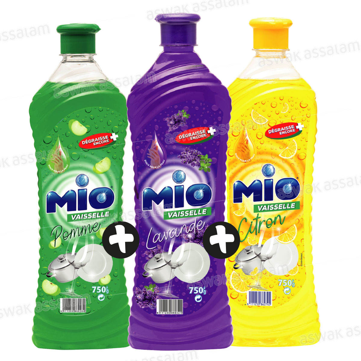 LOT DE 3 LIQUIDES VAISSELLE 750ML MIO