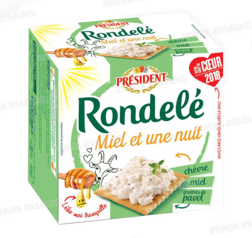 FROMAGE DE CHEVRE MIEL ET UNE NUIT 125G RONDELE PRESIDENT 