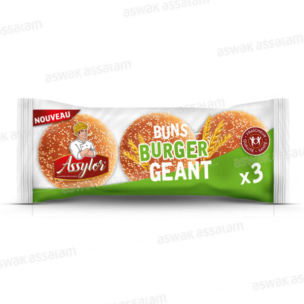 PAIN BURGER GEANT 3 UNITES 240G ASSYLOR