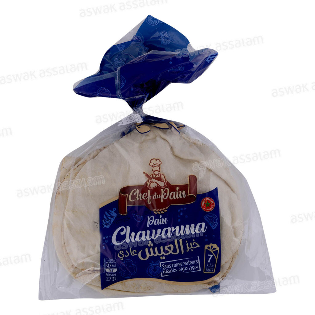 PAIN CHAWARMA NATURE 7 UNITES 273G CHEF DU PAIN – ASWAK DELIVERY HAY ...