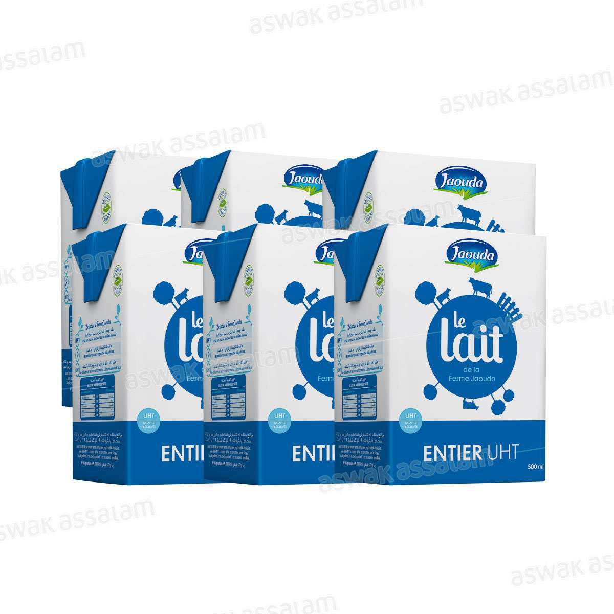 LAIT UHT ENTIER 6*500ML PACK JAOUDA