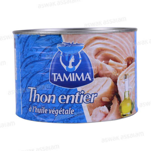 THON ENTIER A L'HUILE VEGETALE 1,7KG TAMIMA