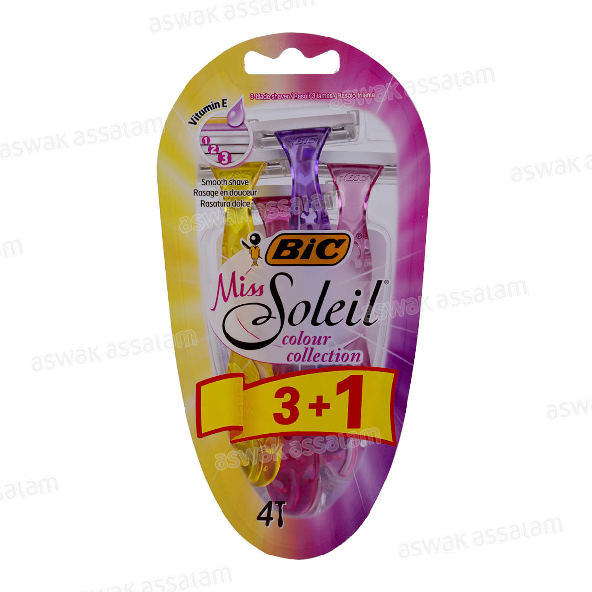 RASOIR MISS SOLEIL 3 UNITES + 1 GRATUITE BIC