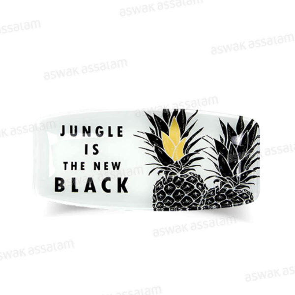 PLAT A CAKE EN VERRE AVEC MOTIF ANANAS 29CM NATURAL WILD