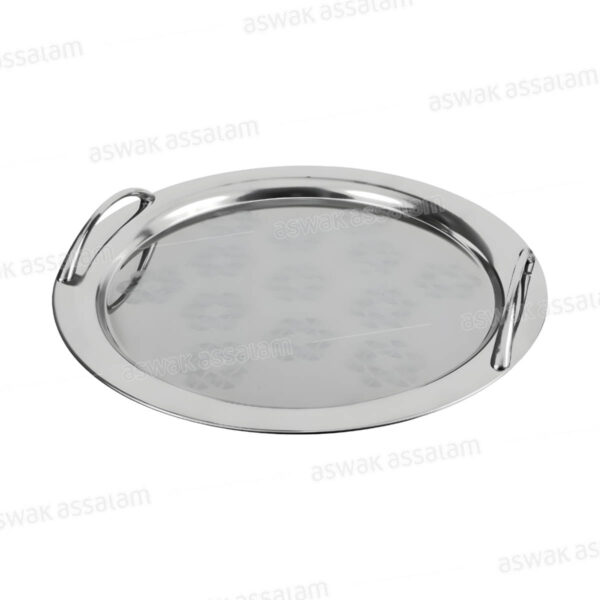 PLATEAU INOX ROND AVEC ANSES 35,5CM