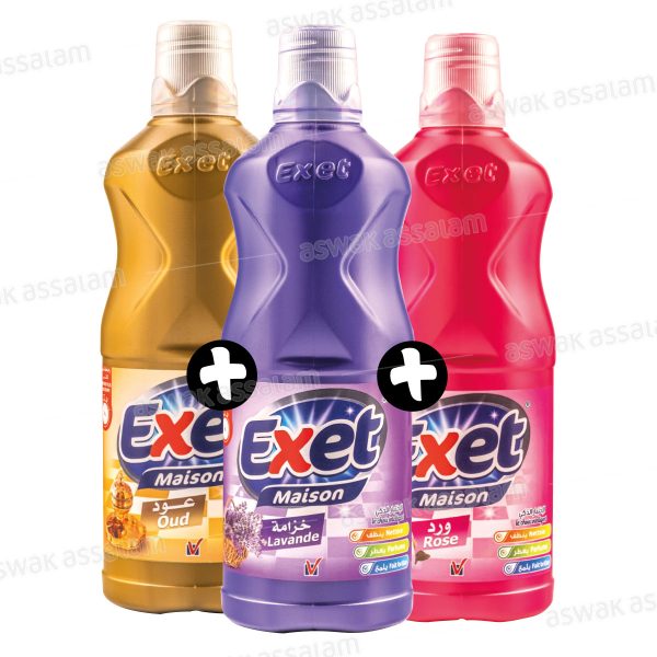 LOT DE 3 NETTOYANTS SOL 1L EXET (-50% SUR LE 3EME )