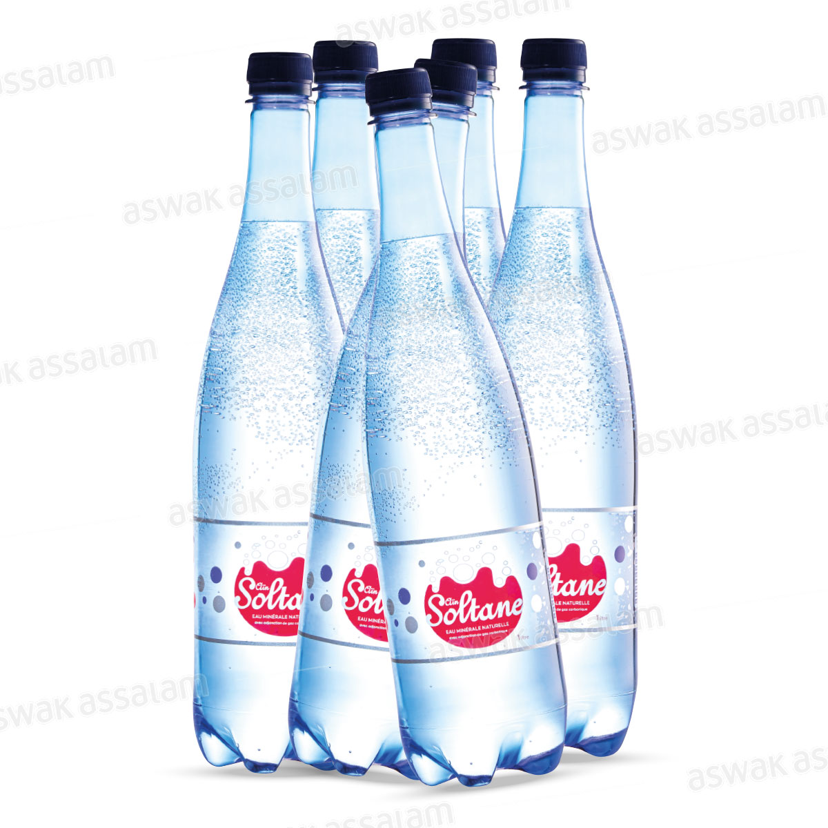 EAU MINERALE GAZEUSE PACK DE 6 BOUTEILLES 1L AIN SOLTANE