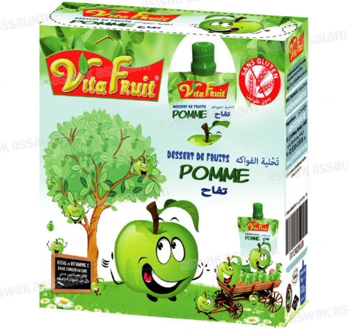 DESSERT DE FRUITS POMME PACK DE 4 GOURDES *80G VITAFRUIT