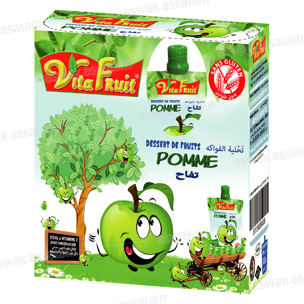 DESSERT DE FRUITS POMME PACK DE 4 GOURDES *80G VITAFRUIT