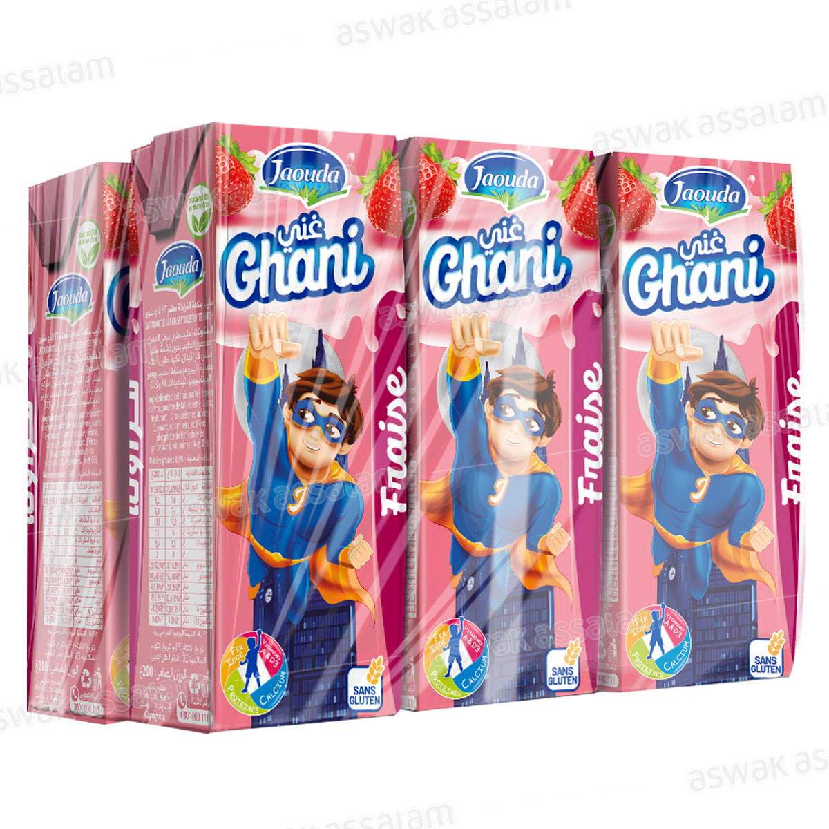 LAIT AROMATISE GHANI FRAISE 6*200ML PACK JAOUDA