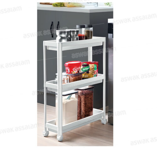 ETAGERE DE RANGEMENT BLANCHE 3 NIVEAUX 54*71*18CM