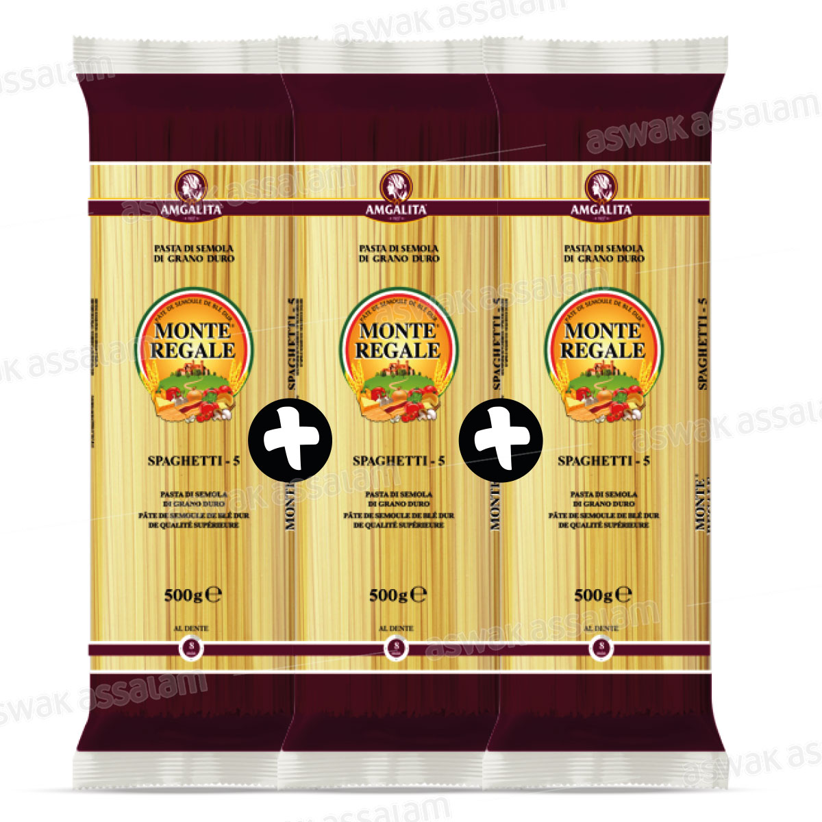 LOT DE 3 SPAGHETTIS 500G MONTE REGALE (2 ACHETES = 1 GRATUIT)