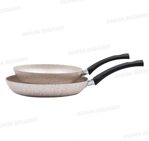 LOT 2 POELES REVETEMENT EN GRANITE 22CM-26CM PERLE