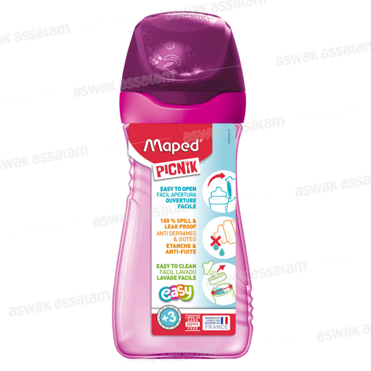 GOURDE 430ML ROSE MAPED