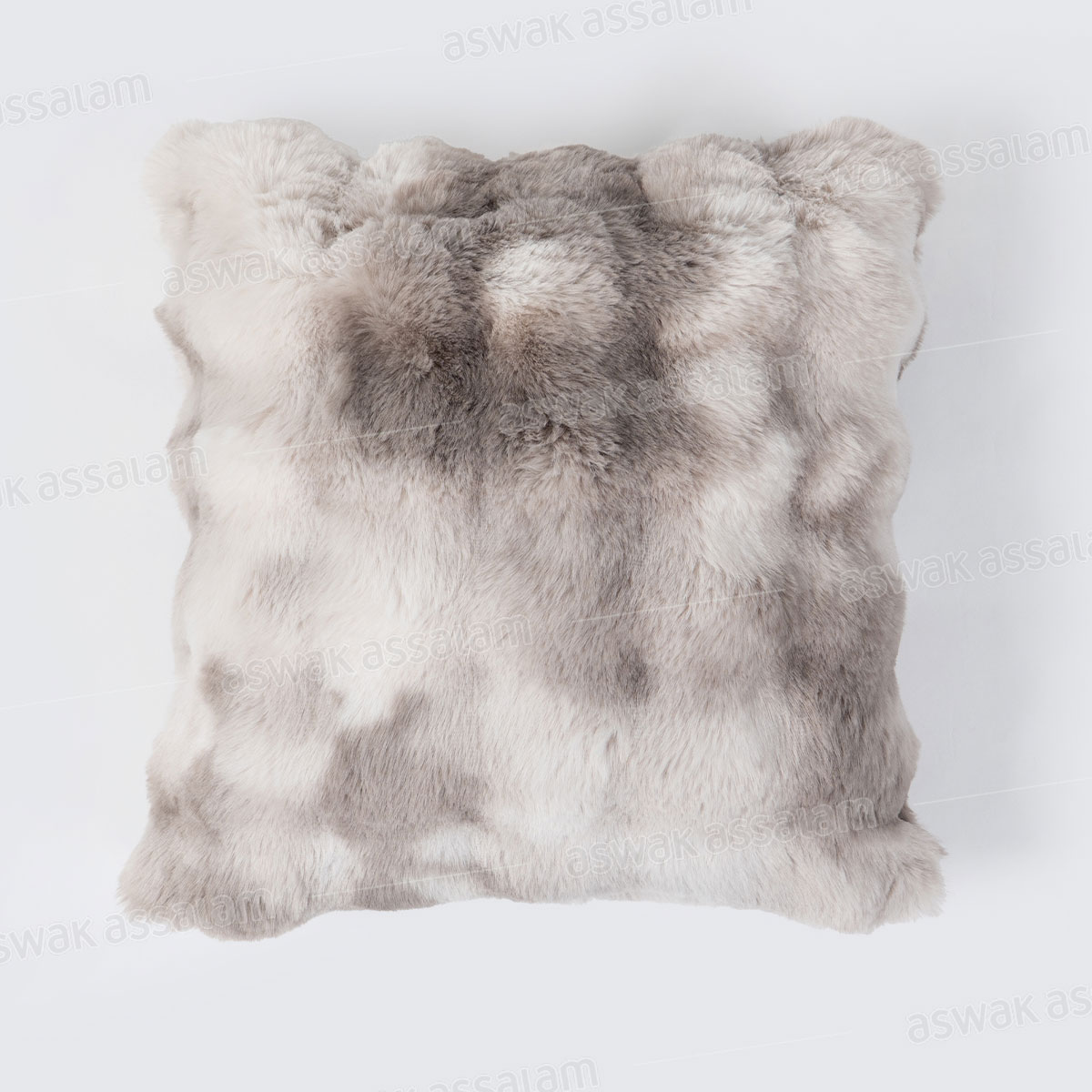 COUSSIN EN FAUSSE FOURRURE GRIS 45X45CM