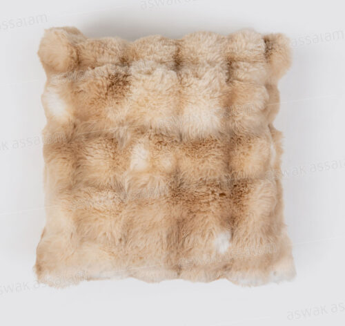 COUSSIN EN FAUSSE FOURRURE BEIGE 45X45CM