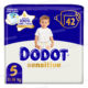 COUCHES BEBE SENSITIVE TAILLE 5 JUMBO PACK 42 UNITES DODOT