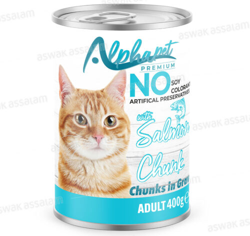 BOUCHEES SAUMON POUR CHAT ADULTE 400G ALPHAPET