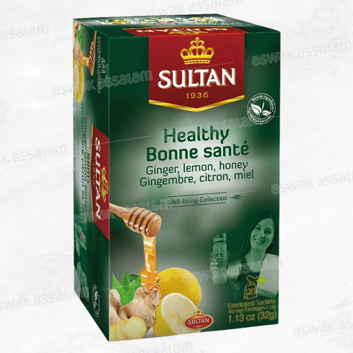 INFUSION BONNE SANTE GINGEMBRE CITRON MIEL 20 SACHETS SULTAN